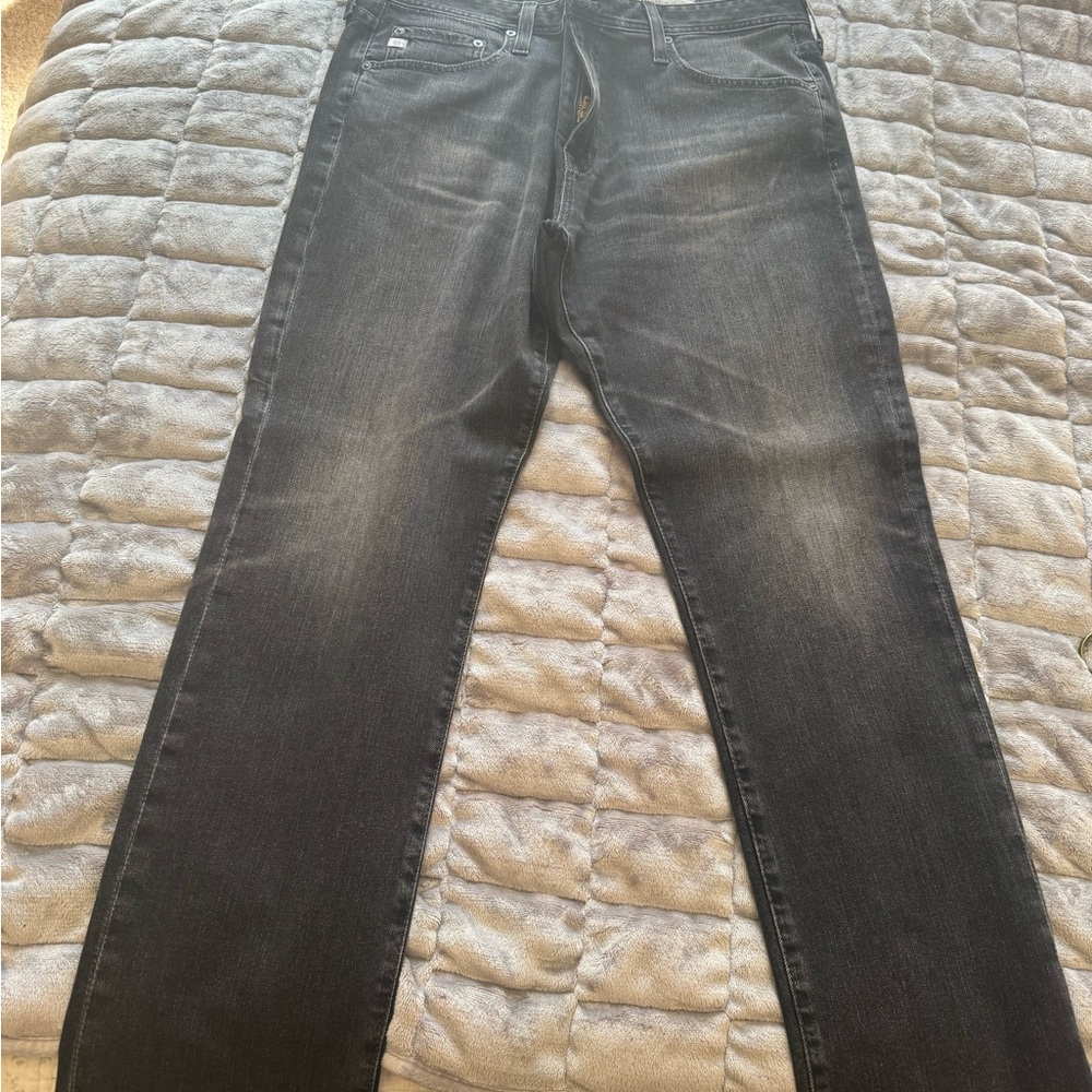 AG Adriano Goldschmied Dark Gray Straight Jeans